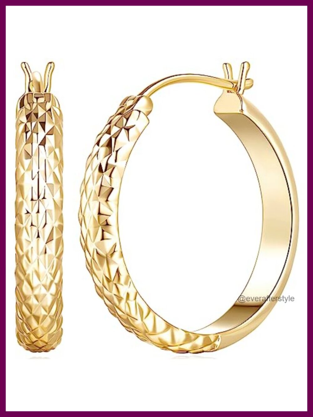 14k Gold Plated Chunky Hoop Earrings for Women Hypoallergenic Sensitive Ears